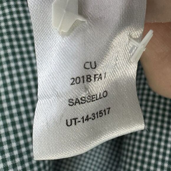 UNTUCKit Long Sleeve Button Down Nylon Shirt XL Checkered Green White Preppy - Picture 8 of 8